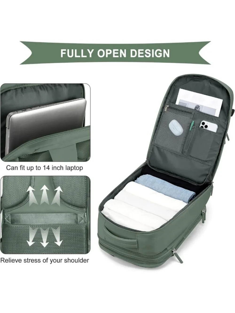 Large Waterproof Travel Backpack for Hiking, Outdoor Sports, Casual Daypack